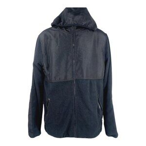 Pacsun Men's Dark Black Hybrid Long Sleeve Casual Fleece Hoodie Size S